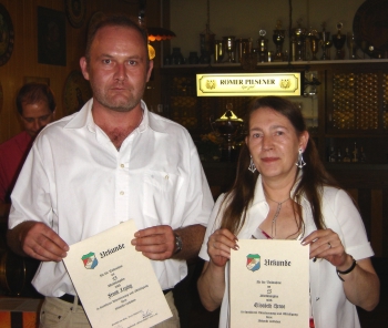 Frank Leying und Elisabeth Hense mit 50 Wettkämpfen für Oberst Schiel 2007