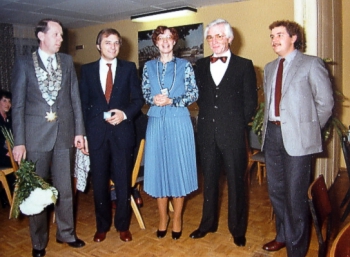 Oberst Schiel 1980 - Schützenkönig Werner Güttler mit Gefolge